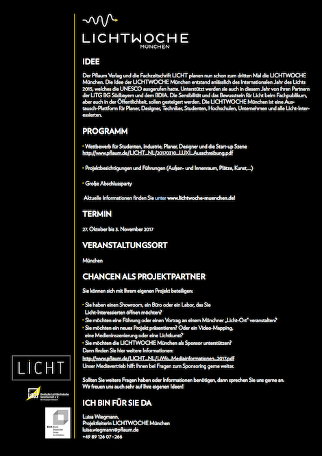 Vorfreude auf die Lichtwoche München 2017